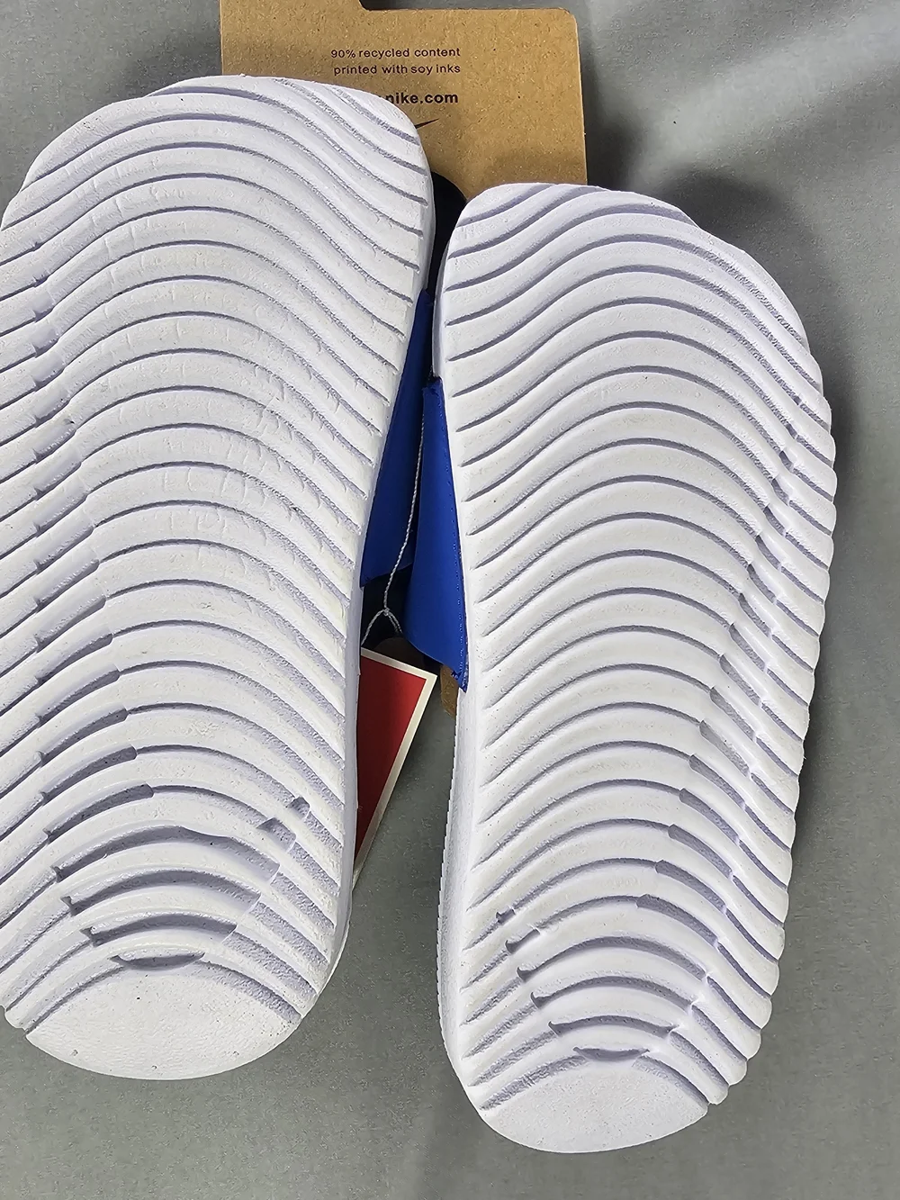 Nike Blue & Navy Slide Sandals with White Swoosh Size 12C NWT